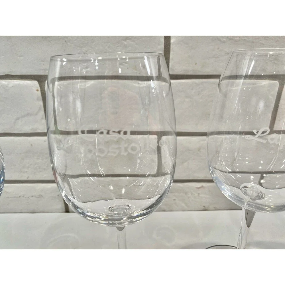 Set‎ Of 4 Casa Lapostolle Wine Glasses Clear Glass